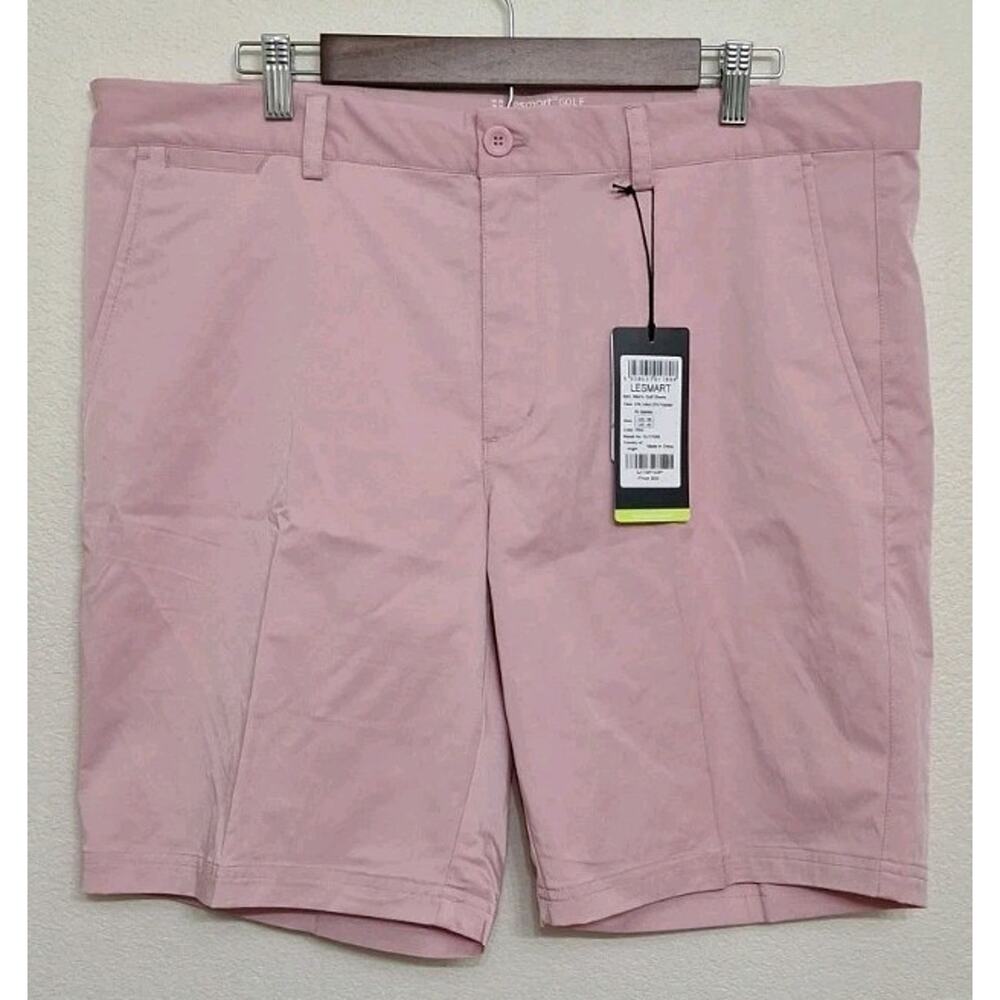 Lesmart Golf Shorts Mens 38 Pink Casual Shorts Flat Front